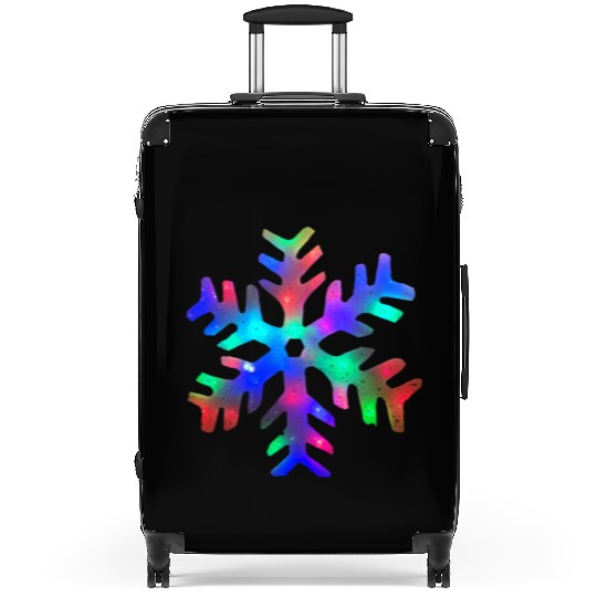 Colorful Rainbow Snowflake Suitcases