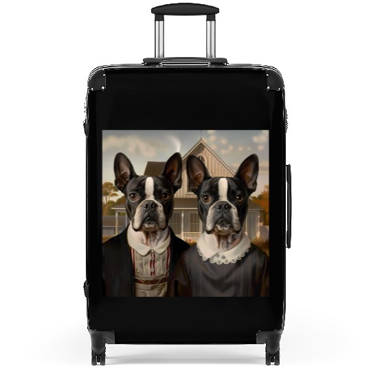 Boston Terrier Funny Sleeve Suitcases