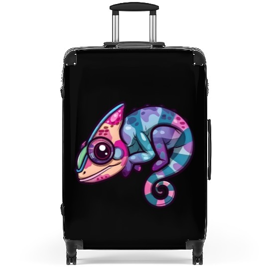 Colorful Chameleon Fantasy Creature Enchantment Suitcases