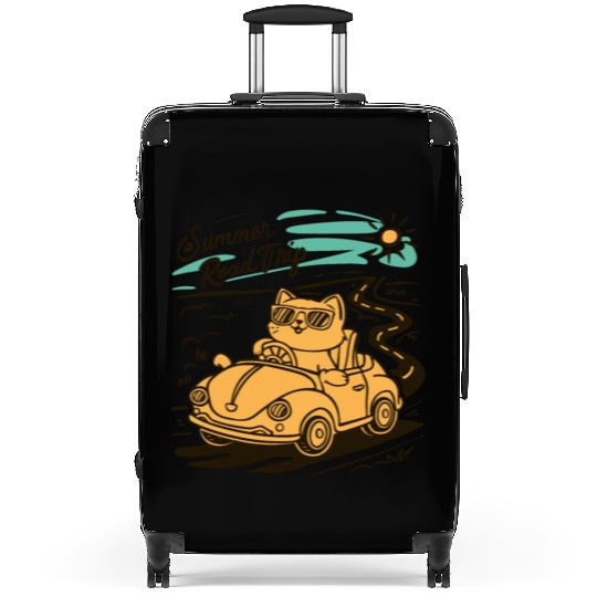 Summer Road Trip Vacation Cat lover Gift Suitcases