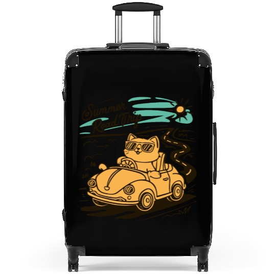 Summer Road Trip Vacation Cat lover Gift Suitcases