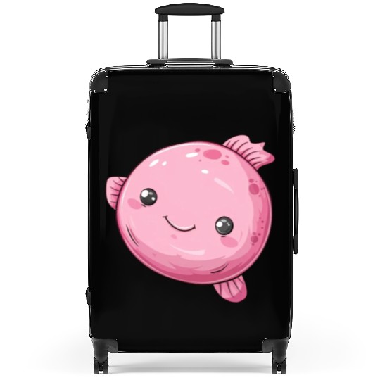 Bubble Fish Fantasy in Pink with Happy Face Suitcases