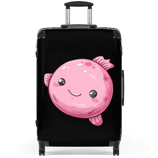 Bubble Fish Fantasy in Pink with Happy Face Suitcases