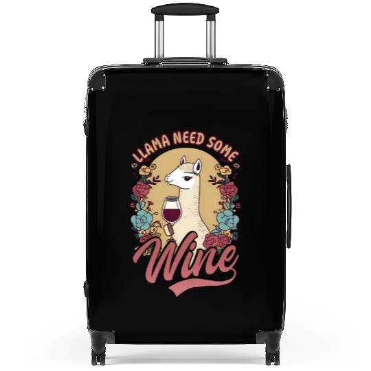Alpaca Llama Llama Need Some Wine Suitcases