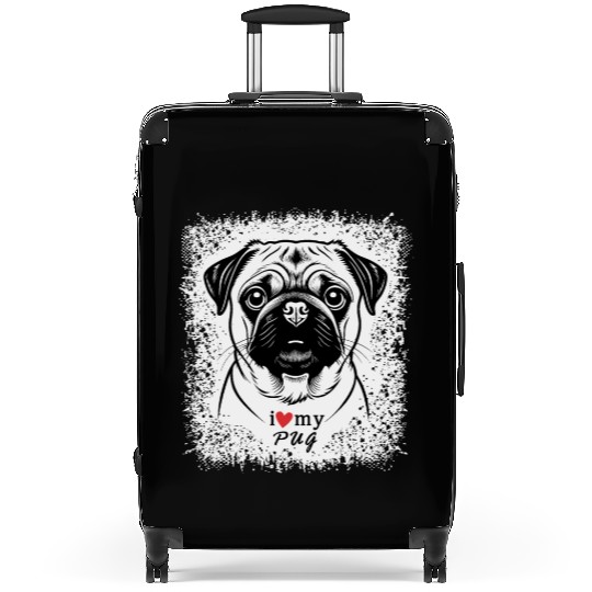 I Love My Pug Suitcases