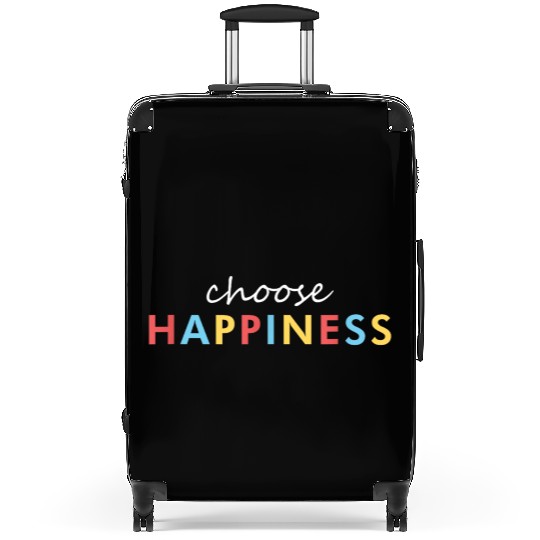 Vintage Retro Choose Happiness Suitcases