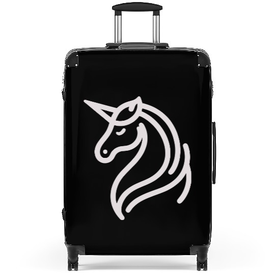 Minimalist Unicorn Symbol - light pink gray Suitcases