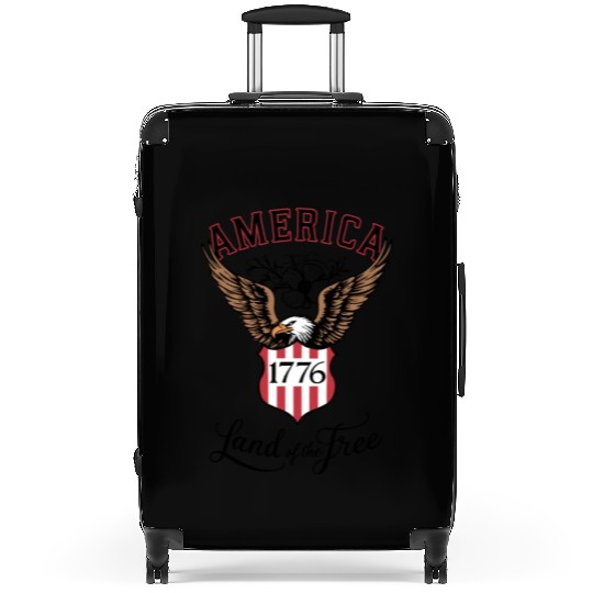 Independence Day Art 4 July Eagle Land of the Free Suitcases