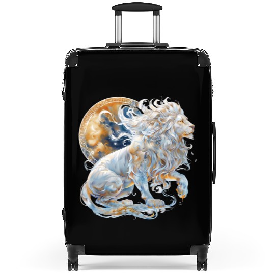 Celestial Lion Images, Mystical Lion, Night sky Suitcases