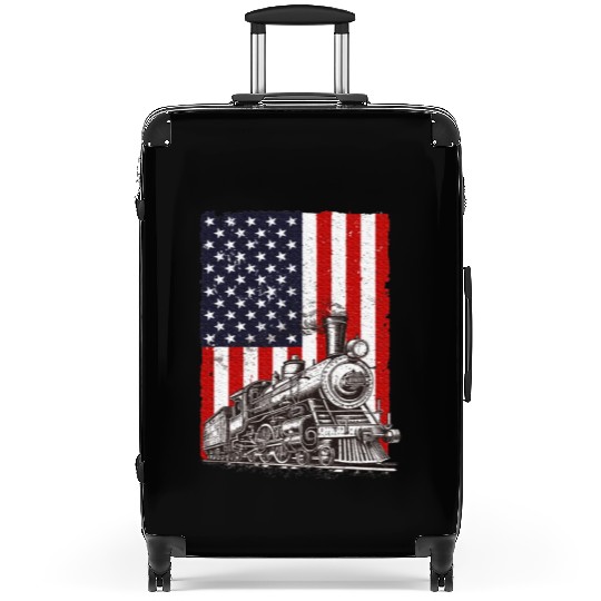 Cool Train Art Train Collector Train Lover Suitcases