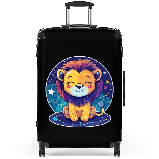 Cute "Leo" the Lion Zodiac Sun Sign Suitcases