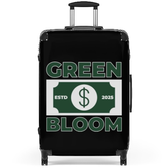 Green Bloom Money Rich Suitcases