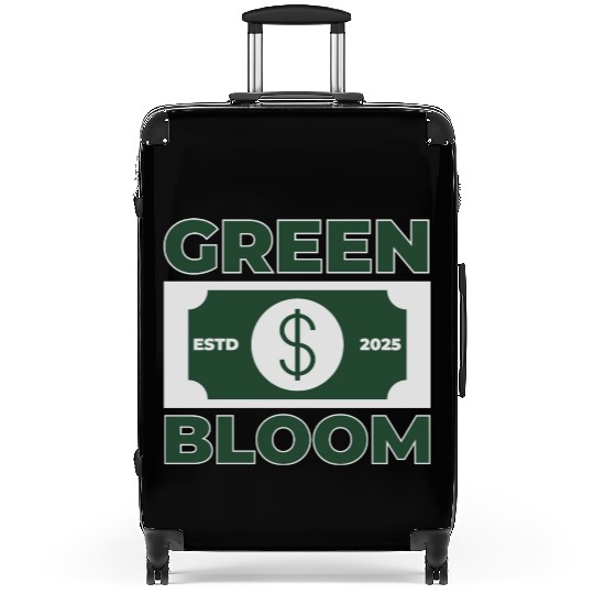 Green Bloom Money Rich Suitcases