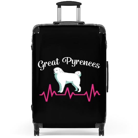 Pet Lover Great Pyrenees Dog Heartbeat Suitcases