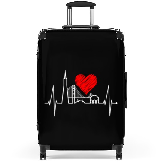 San Francisco Heartbeat Skyline California Suitcases