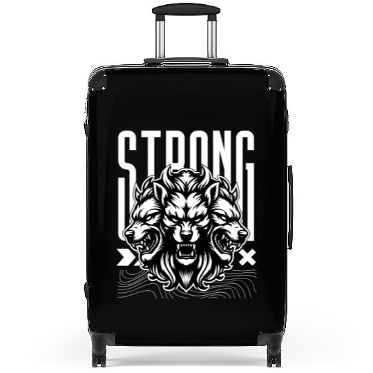 strong lion Suitcases