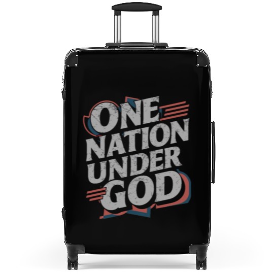 One Nation Under God Christian Pride Retro US Flag Suitcases