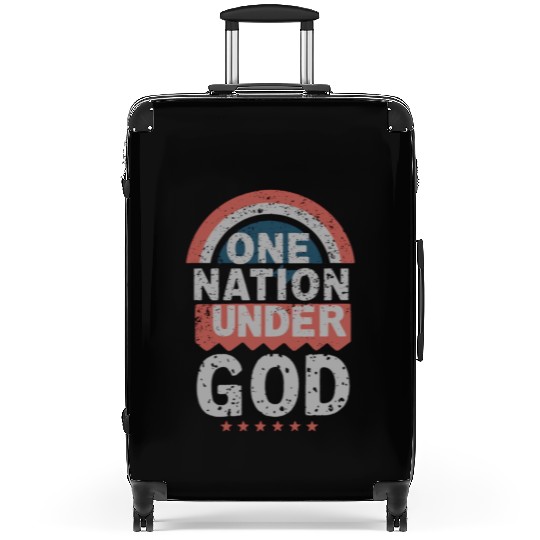 One Nation Under God Christian Pride Retro US Flag Suitcases