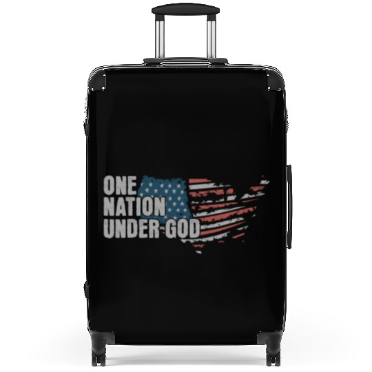 4th Of July One Nation Under God US Flag Faith Suitcases