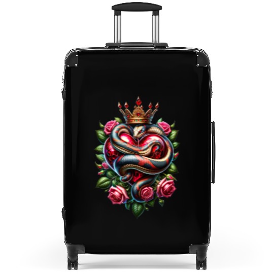 Royal Snake and Roses Heart Suitcases