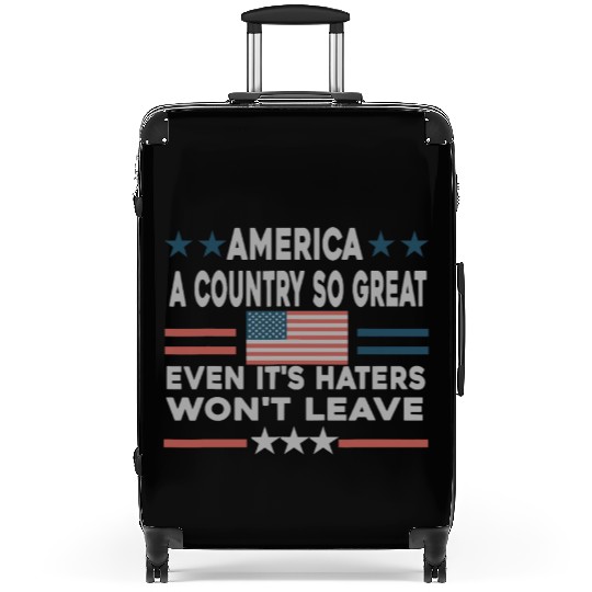Vintage US Flag America So Great Funny 4th Of July Suitcases