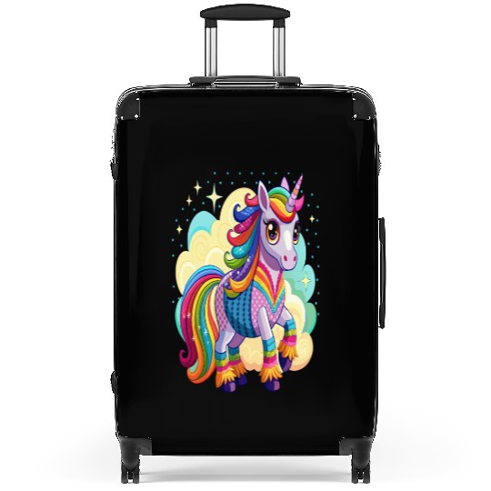 Crochet Rainbow Unicorn Suitcases