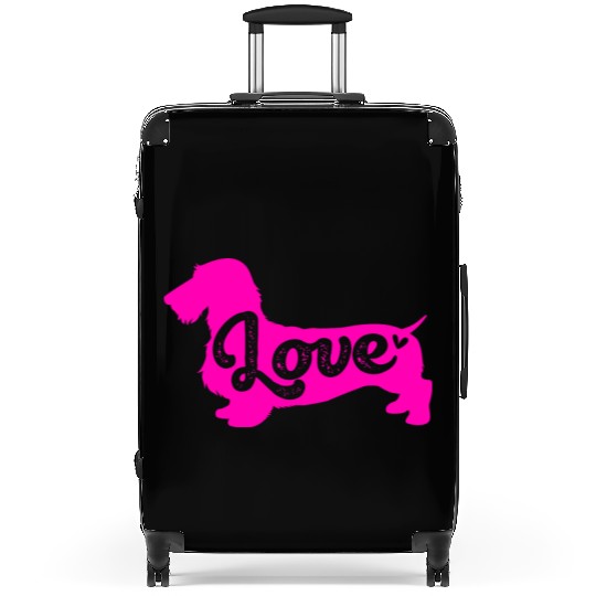 Dog Silhouette I Love My Wirehaired Dachshund Suitcases