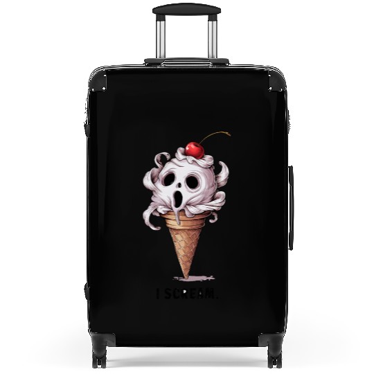 I Scream Ice Cream Skull Art Suitcases