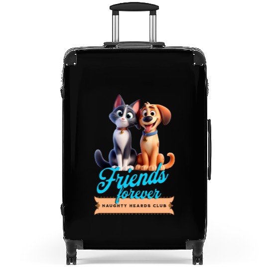 dog and cat friends Suitcases