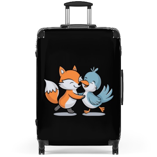 Cute Fox and Bird Friends Suitcases