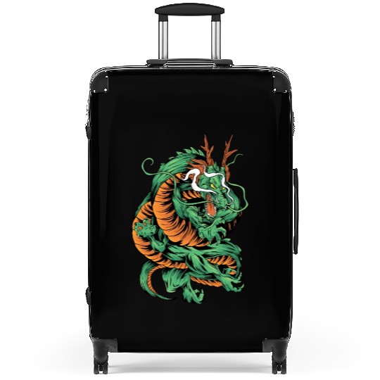 Angry Japanese Dragon Tattoo Suitcases