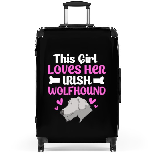 Cute Dog Owner This Girl Loves Her Irish Wolfhound Suitcases