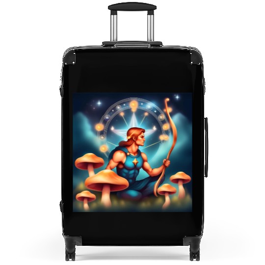 Sagittarius zodiac sign with mushrooms Suitcases