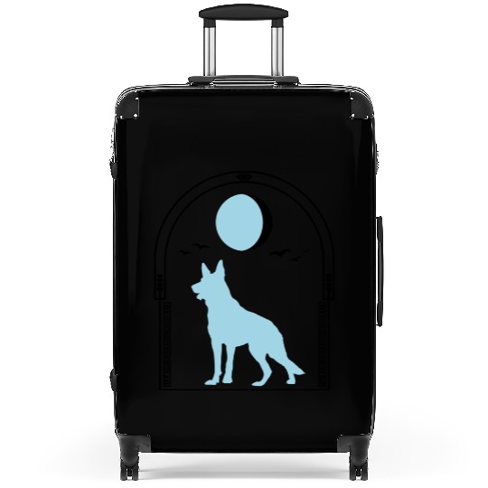 German Shepherd Celestial GSD Dog Moon Tarot Suitcases