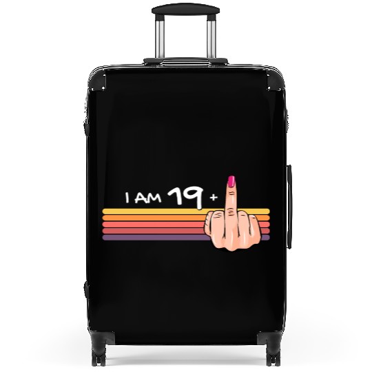 I Am 19 + 1 Middle Finger Suitcases I Am 19 Plus,