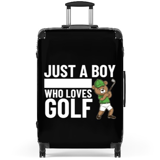 Golfing Bear Just A Boy Who Loves Golf Suitcases