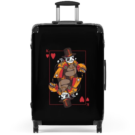 Panda Steampunk Card Game Heart King Poker Suitcases