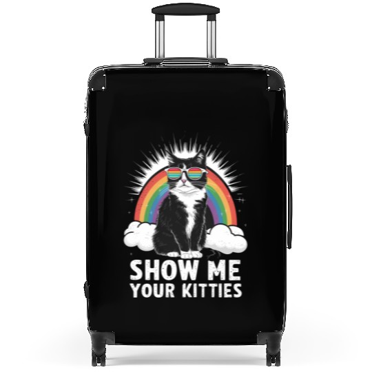 Show Me Your Kitties Funny Lesbian Gay Pride LGBT Suitcases