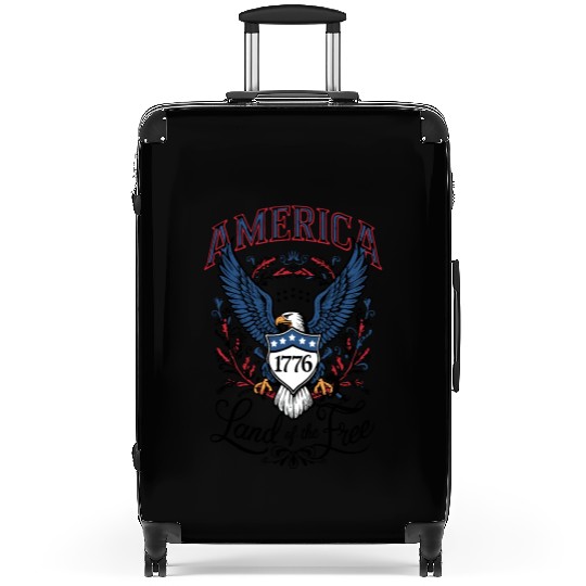 Independence Day Art 4 July Eagle America Suitcases