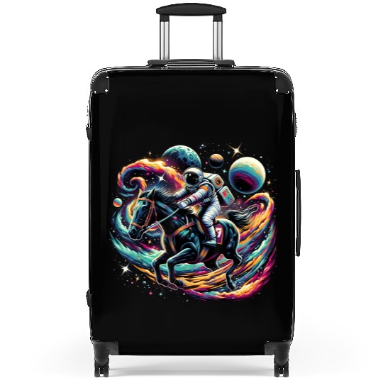 Funny Horse Racing Astronaut Jockey Suitcases