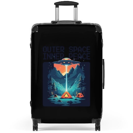 Outer space inner peace camping with UFO Suitcases