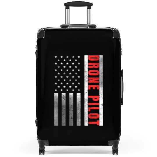 Drone Pilot Vintage US Flag Proud Quadcopter Suitcases