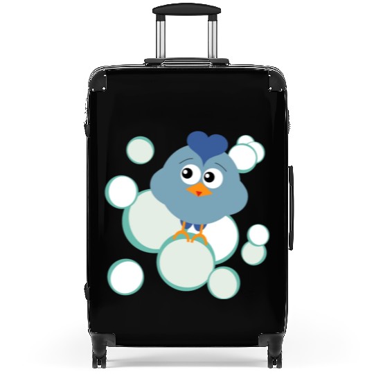 Blue Bubble Bird Suitcases