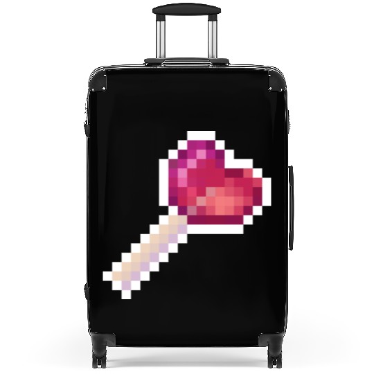 Pixel Art Sprite Cute Heart Lollipop Suitcases