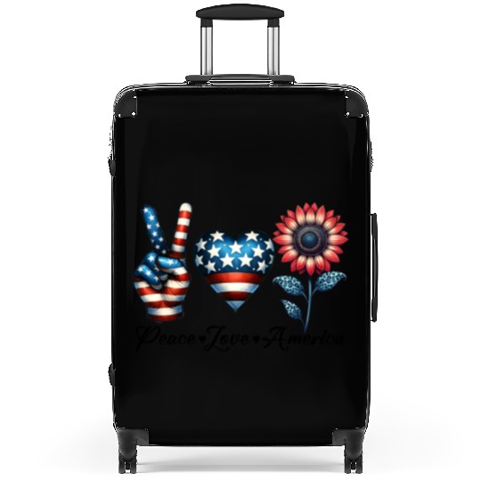 Peace Love America Suitcases