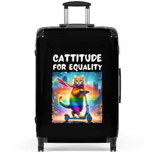 Gay pride. Cattitude for equality Suitcases