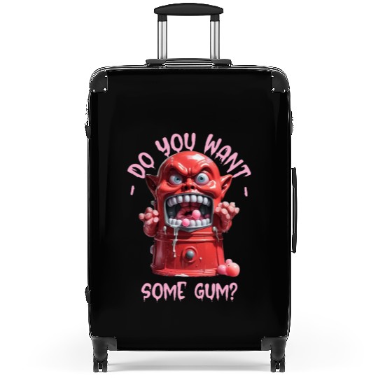 Funny Dark Humor Slobbering Bubblegum Machine Suitcases