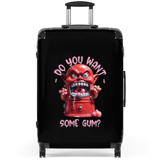 Funny Dark Humor Slobbering Bubblegum Machine Suitcases