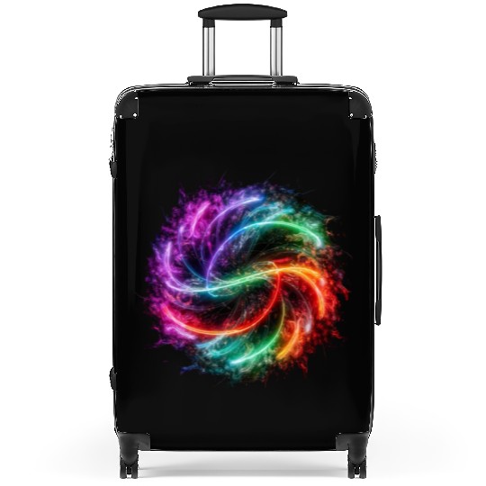 Neon color ai particles Suitcases