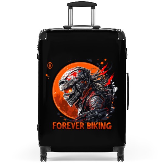 Forever Biking: Skull Emblem Motorcycling Suitcases